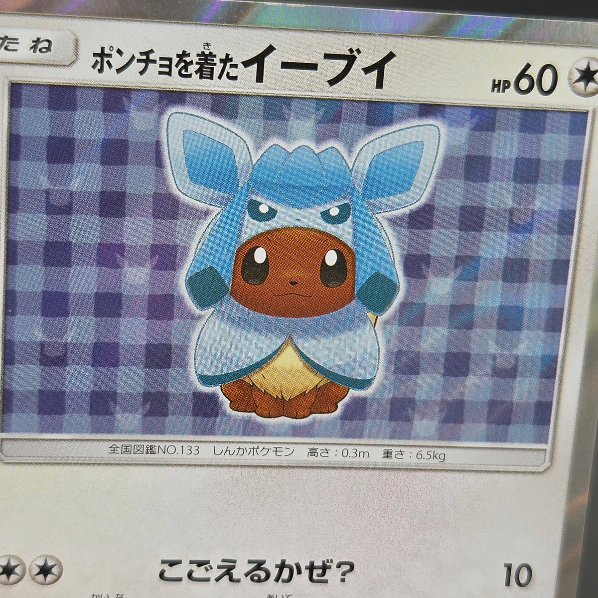 Poncho Wearing Eevee 143/SM-P Eevee Holo Promo Card