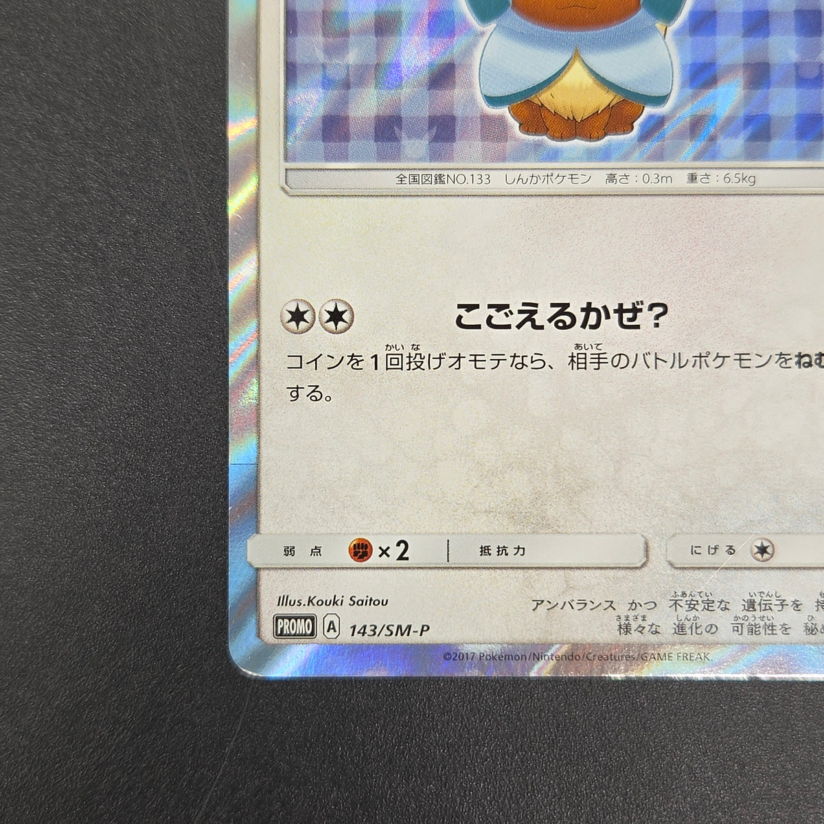 Poncho Wearing Eevee 143/SM-P Eevee Holo Promo Card