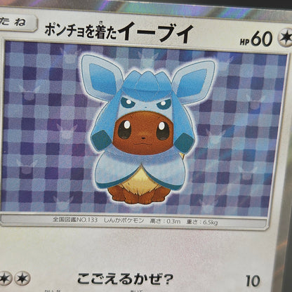 Poncho Wearing Eevee 143/SM-P Eevee Holo Promo Card