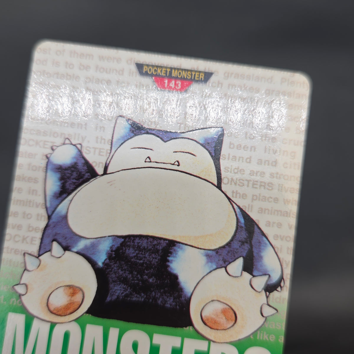 Snorlax No. 143 Bandai Carddass Vending Green Pokemon Card
