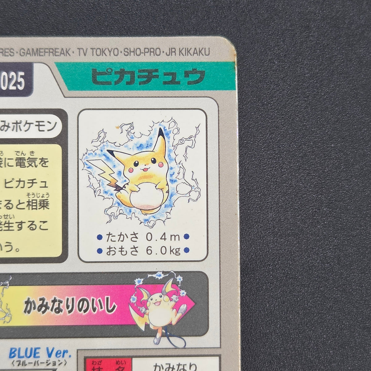 Pikachu File No. 025 Bandai Carddass Prism Pokemon Card