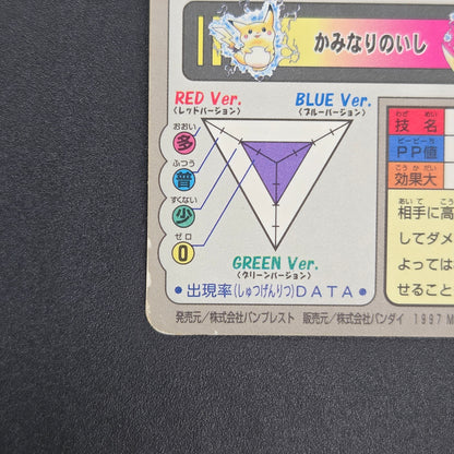 Pikachu File No. 025 Bandai Carddass Prism Pokemon Card