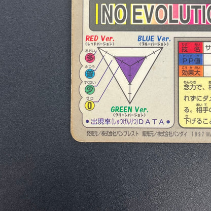 Mewtwo No. 150 Bandai Carddass 1997 Prism Pokémon Card