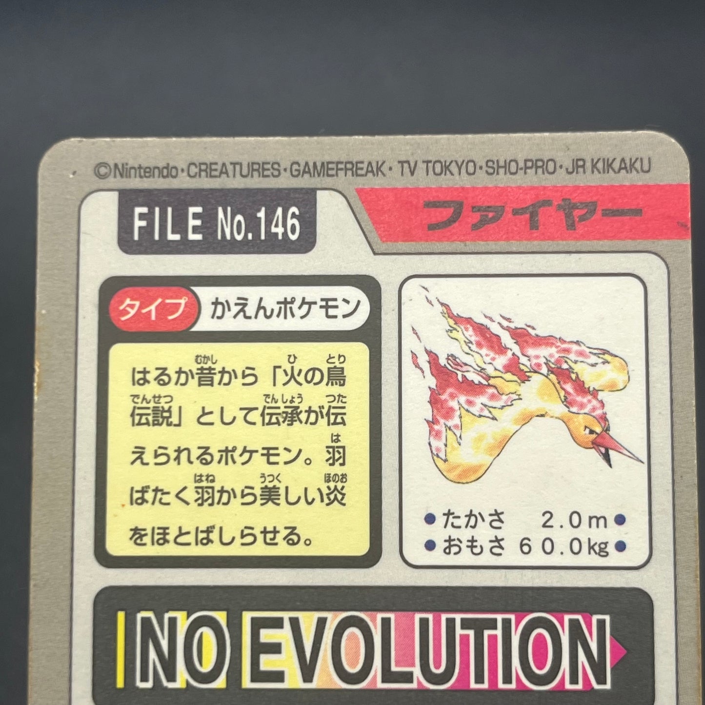Articuno Zapdos Moltres Carddass Japanese Pokemon card