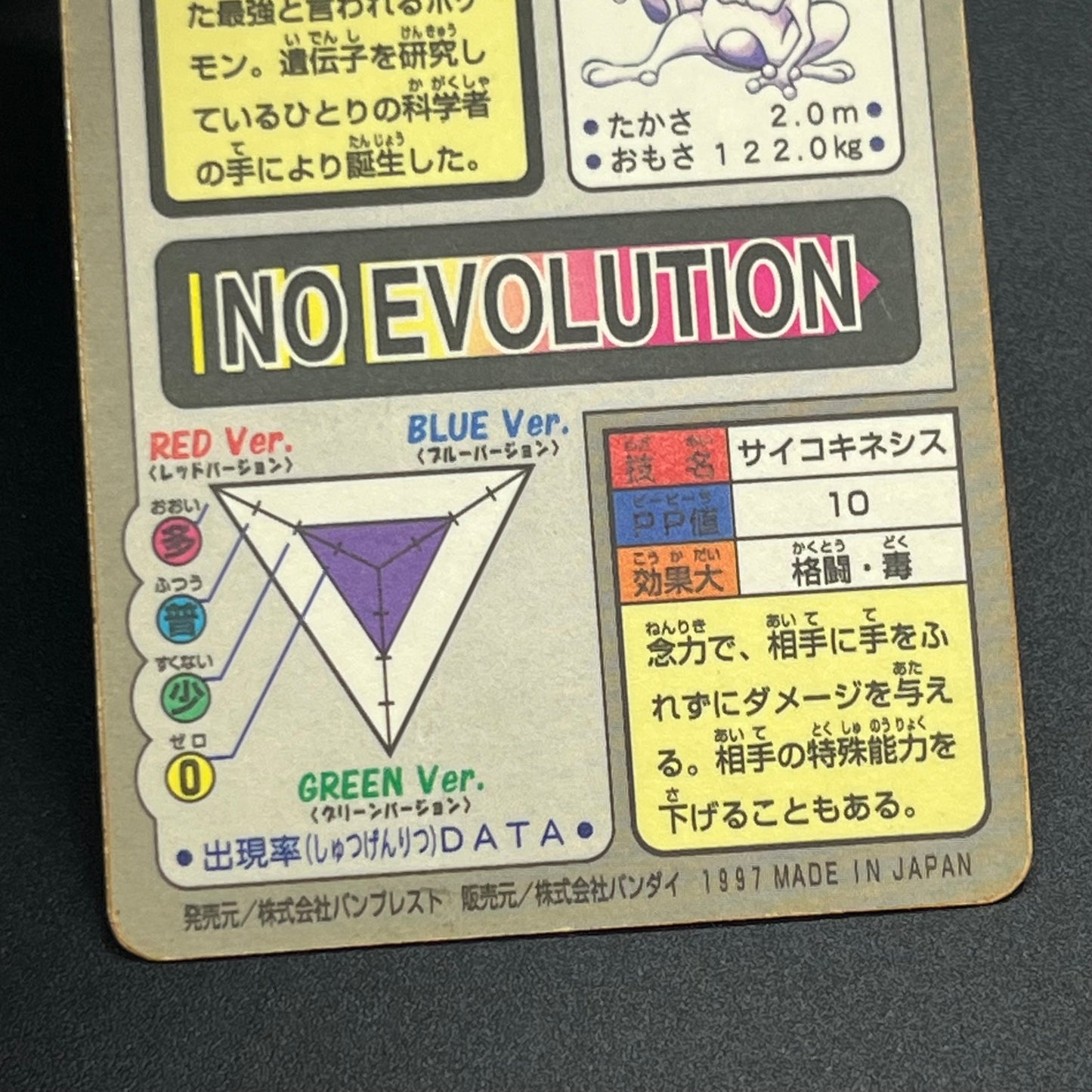 Mewtwo Mew Bandai Carddass 2set 1997 Prism Pokémon Card