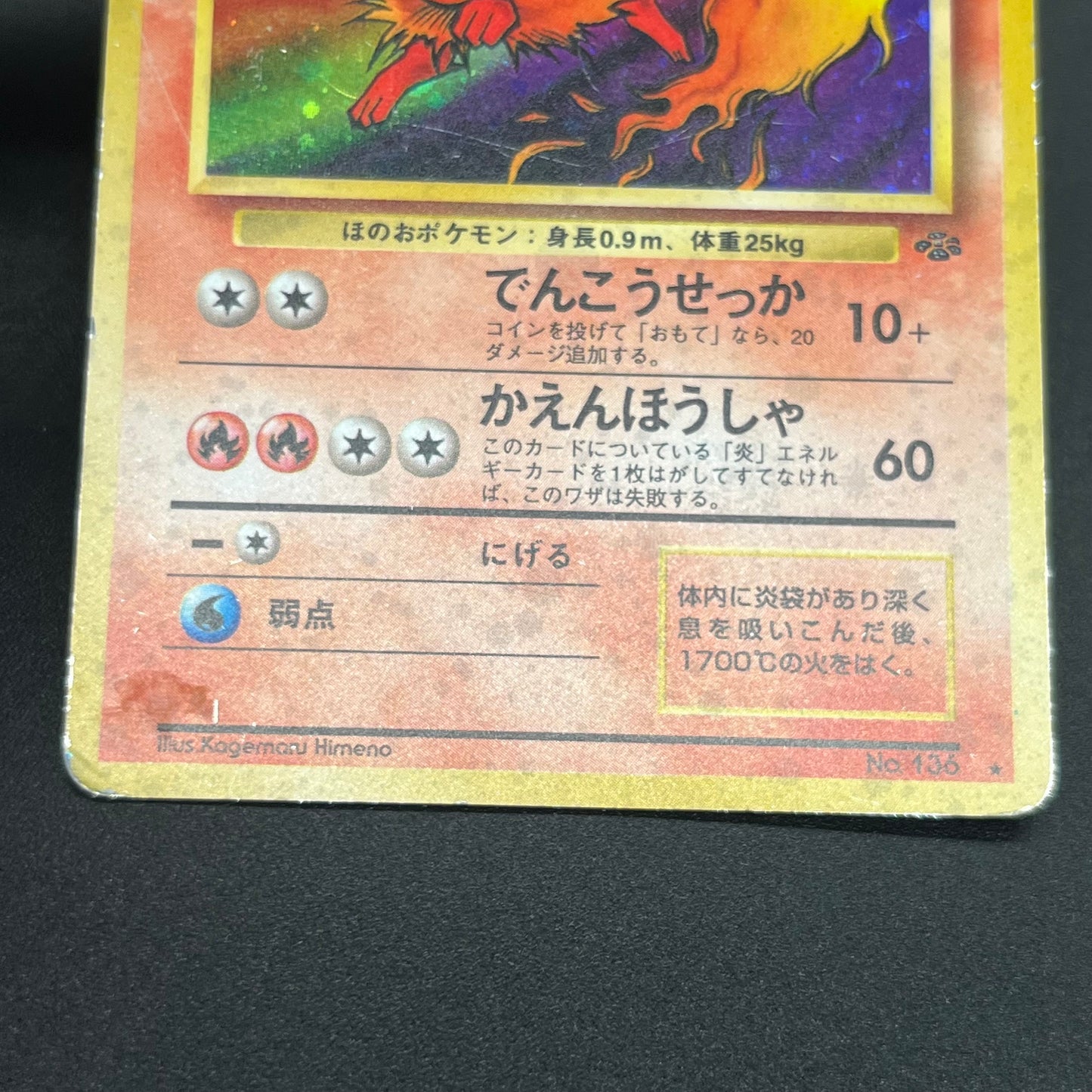 Jolteon Vaporeon Flareon Jungle Holo Old Back Pokémon Card