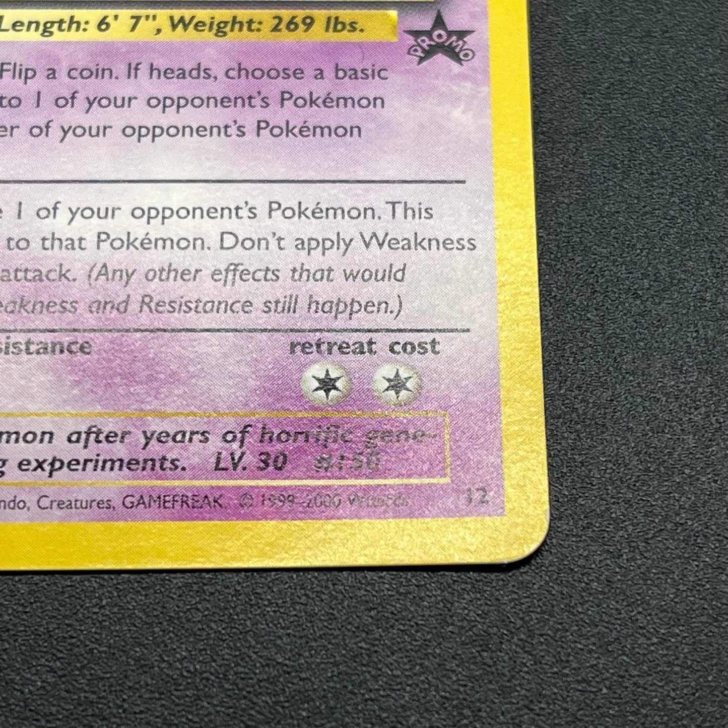 Mewtwo 12 JR Stamp Rally Promo 2000 Pokémon Card