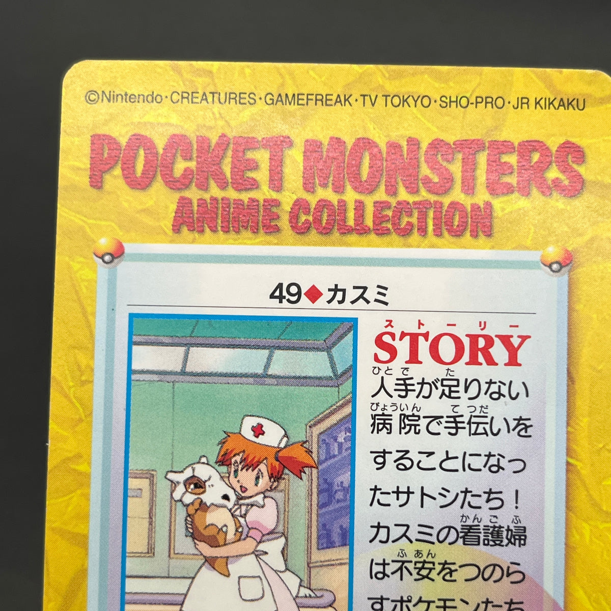 Misty Cubone No. 49 Bandai Carddass Vending Pokemon Card