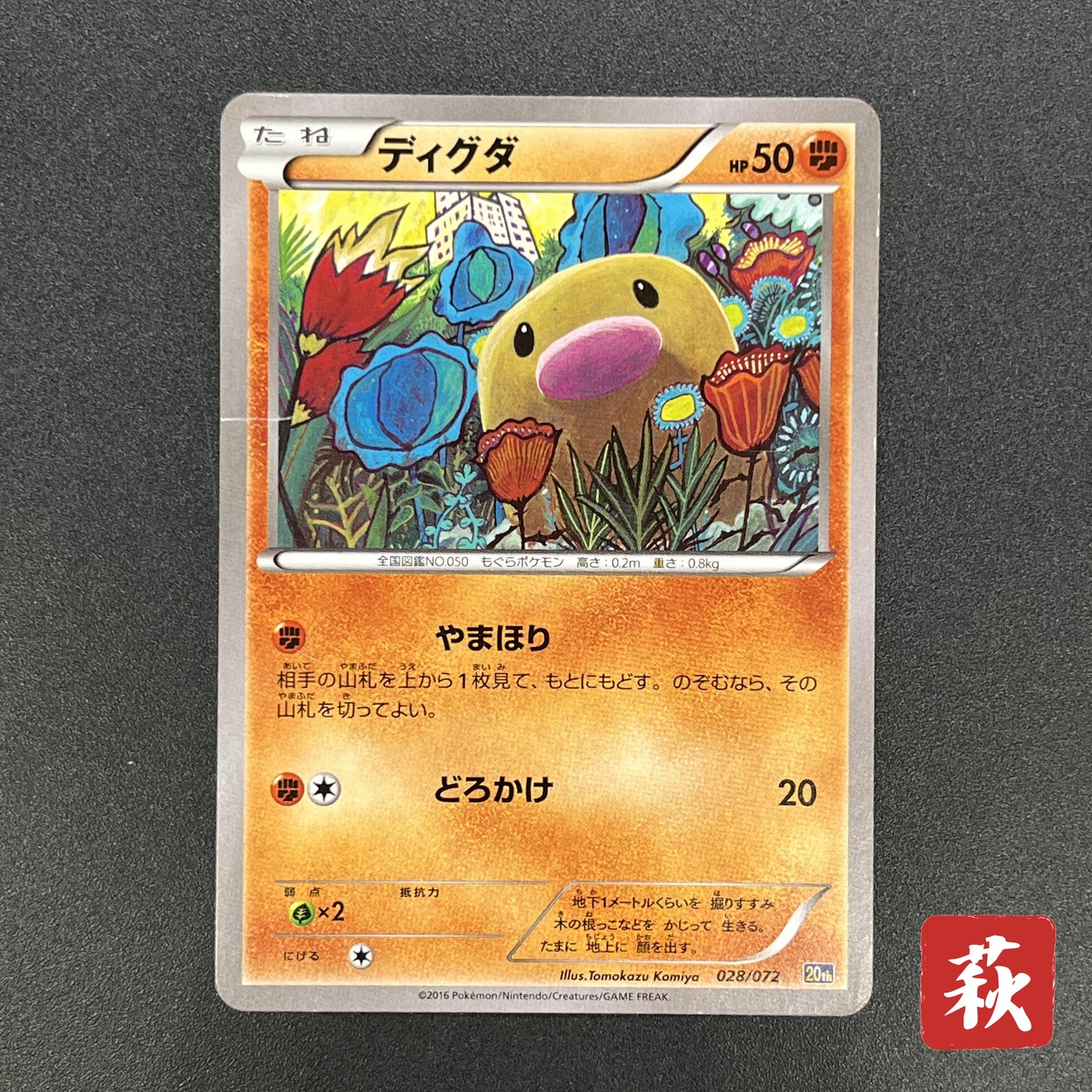 Diglett 028/072 20th anniversary Tomokazu Komiya Card