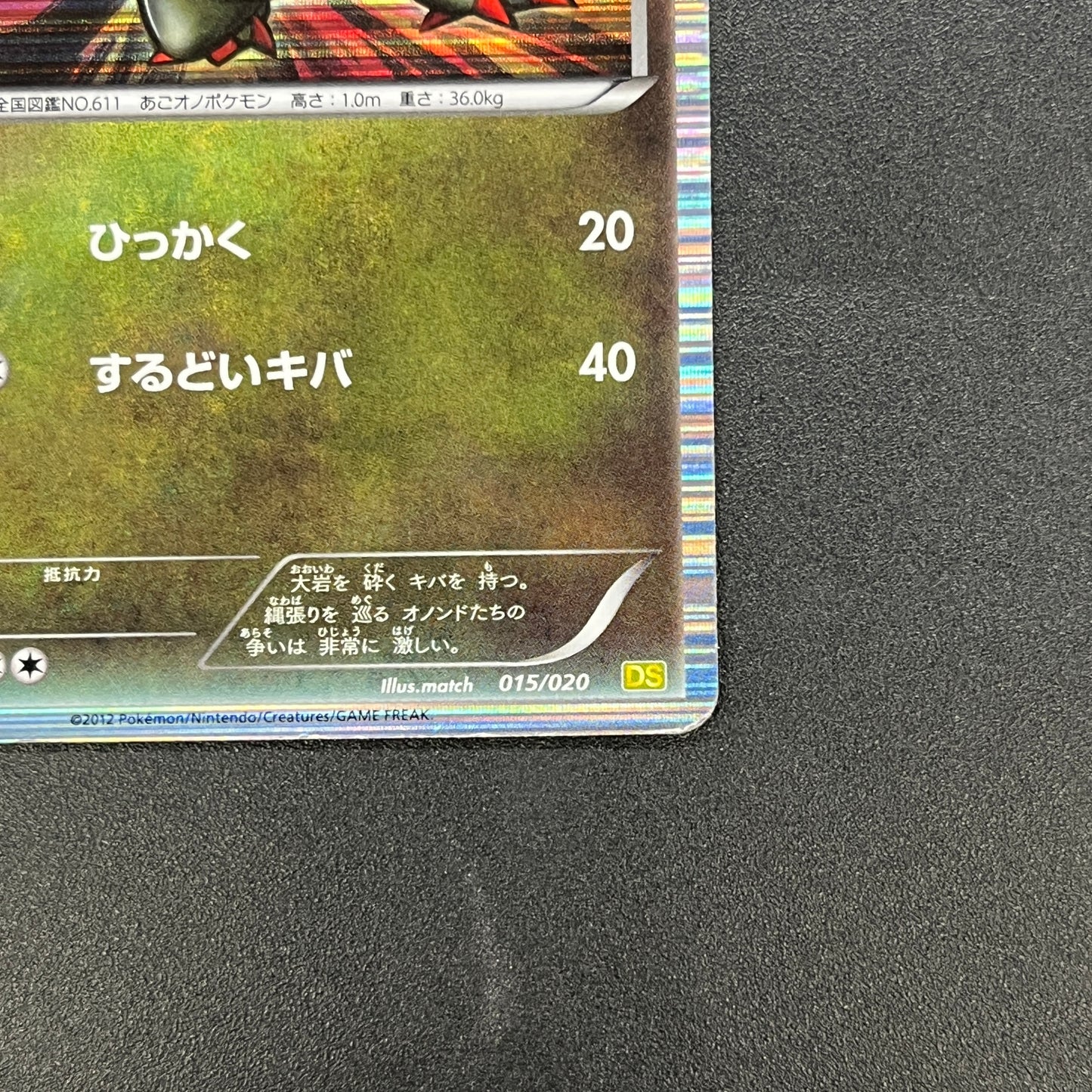 Fraxure 015/020 Dragon Selection DS Holo Pokemon Card