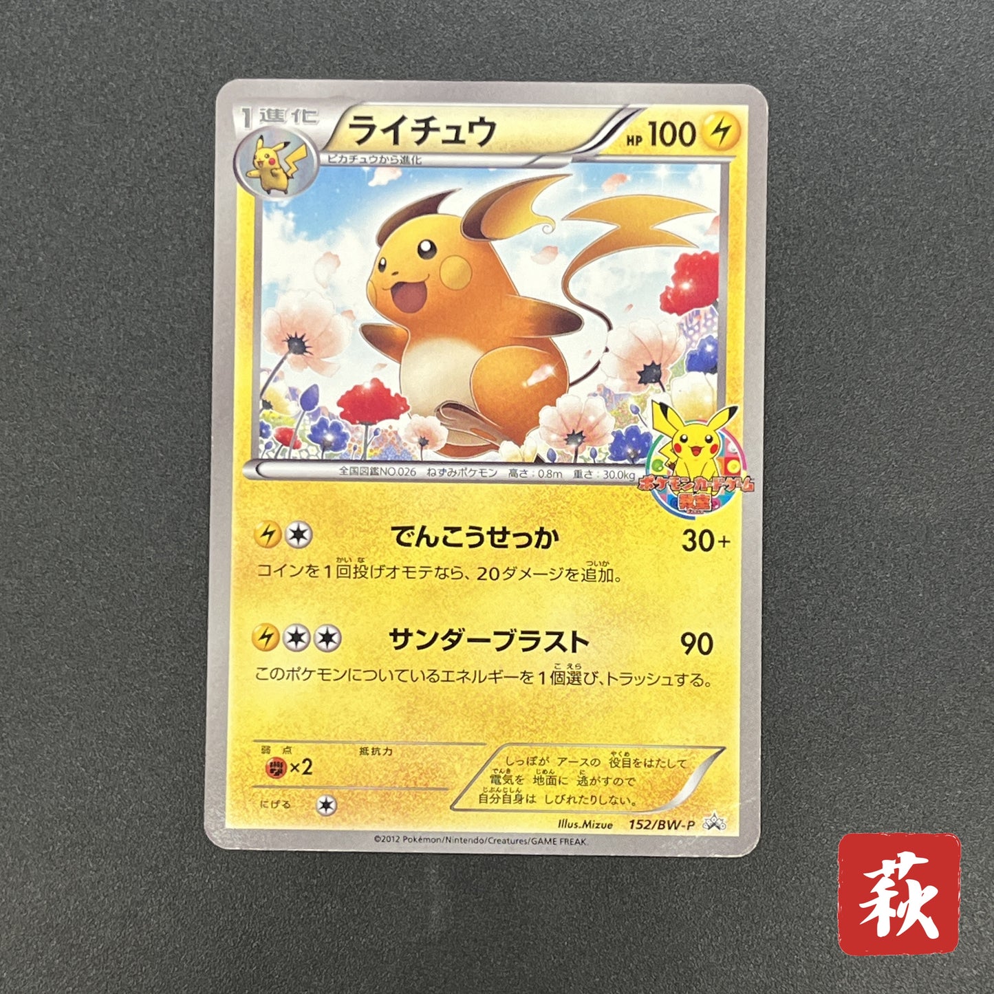 Raichu 152/BW-P Promo Classroom participation prize Card