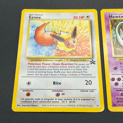Eevee 11 Mewtwo 12 JR Stamp Rally Promo 2000 Pokemon Card