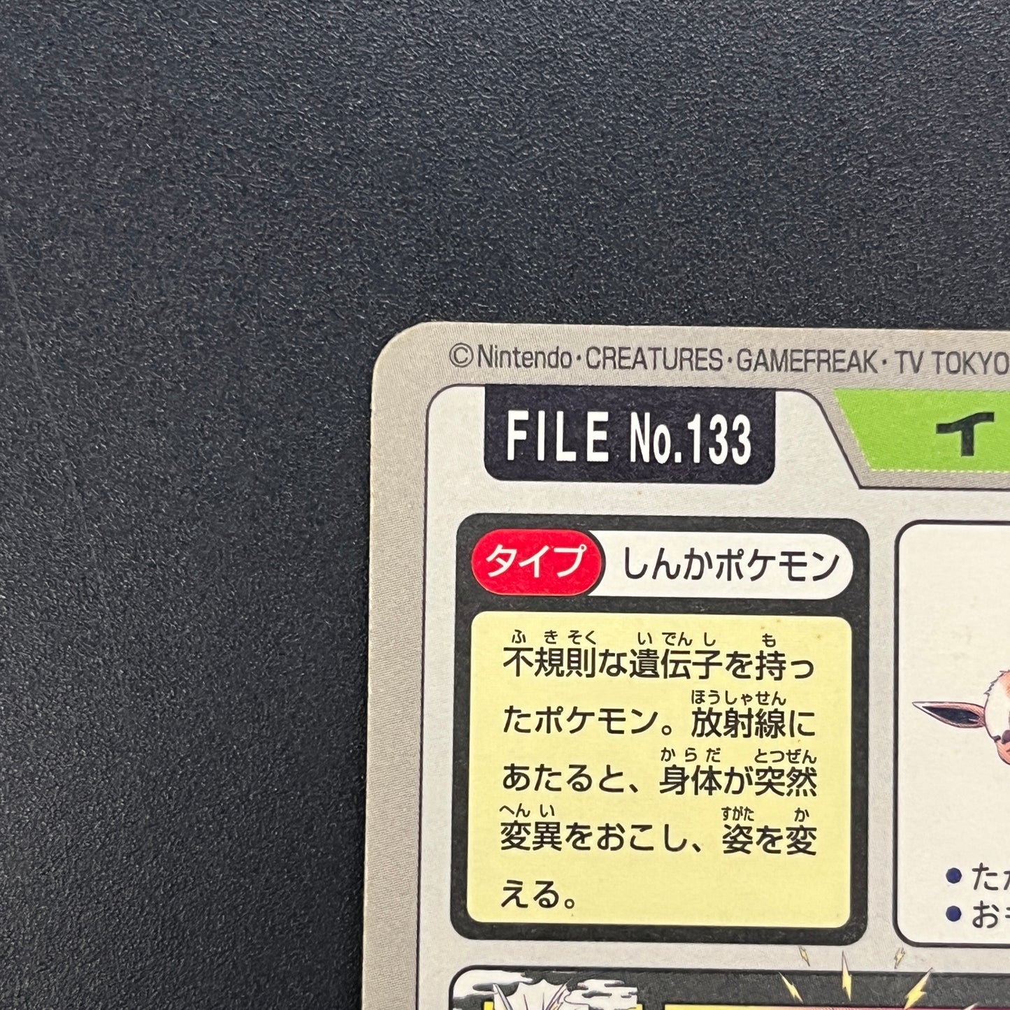 Eevee File No. 133 Bandai Carddass Prism Pokémon Card