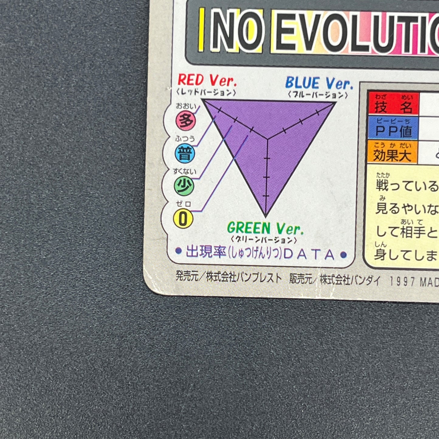 Ditto No. 132 Bandai Carddass Japanese Pokémon Card
