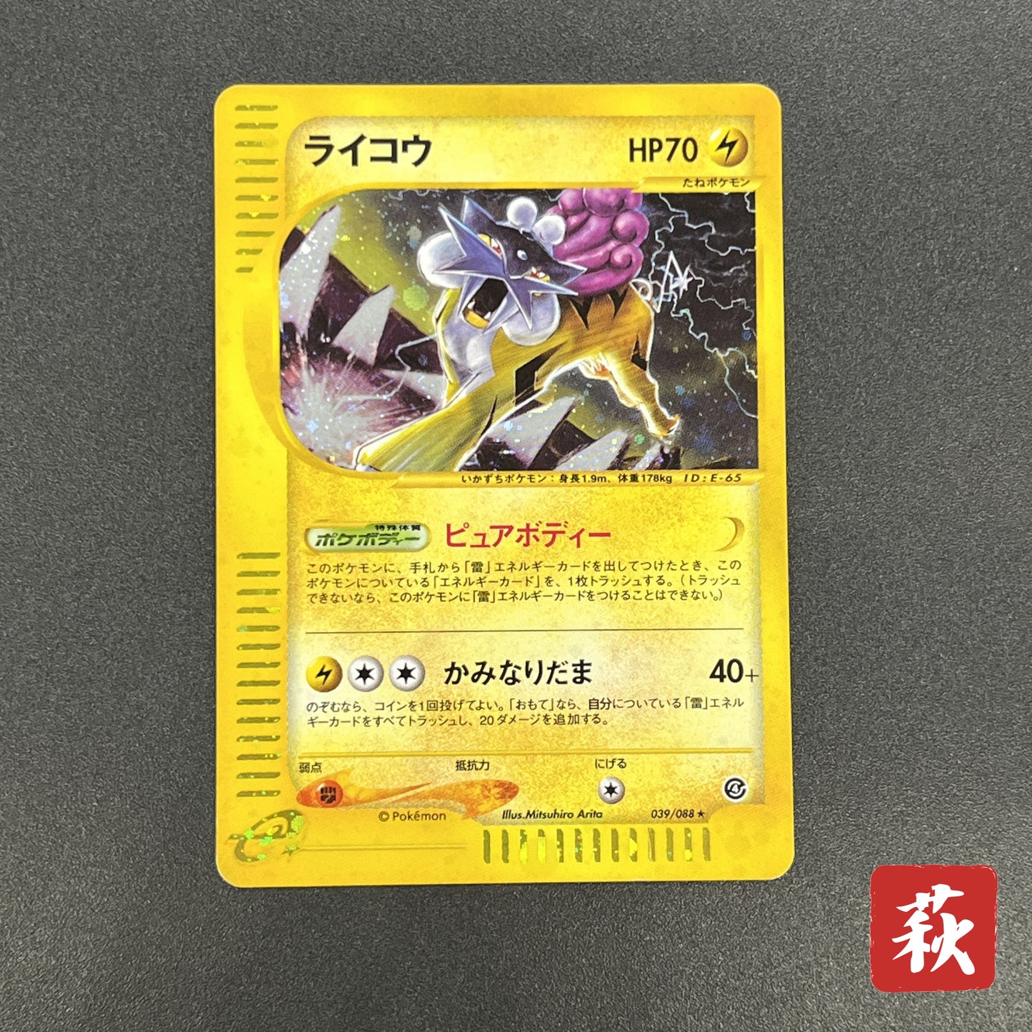 Raikou 039/088 e Skyridge Holo Japanese Pokemon Card