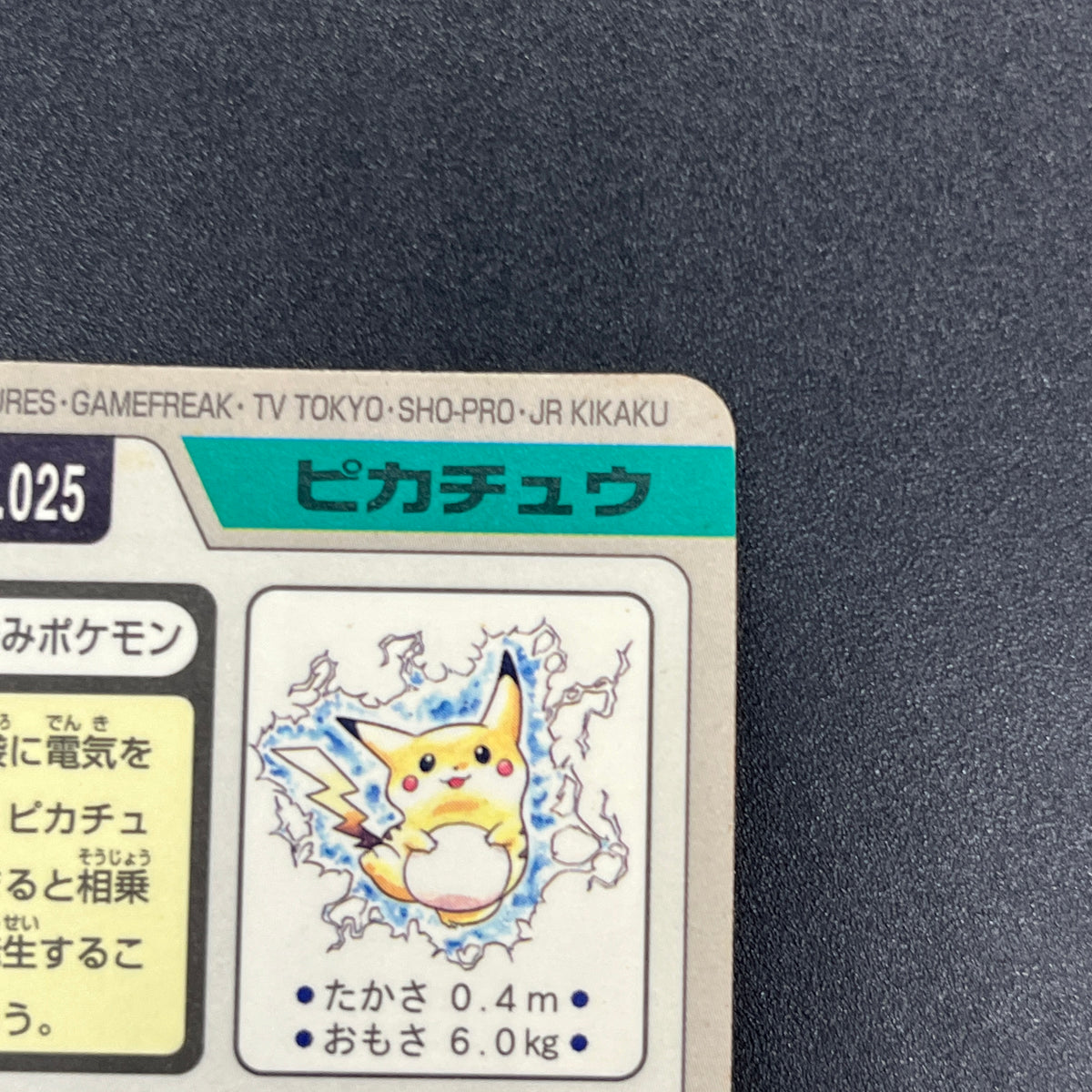 Pikachu File No. 025 Bandai Carddass Prism Pokemon Card